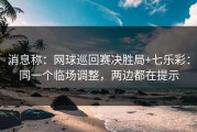 消息称：网球巡回赛决胜局+七乐彩：同一个临场调整，两边都在提示