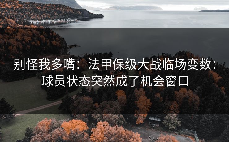 别怪我多嘴：法甲保级大战临场变数：球员状态突然成了机会窗口
